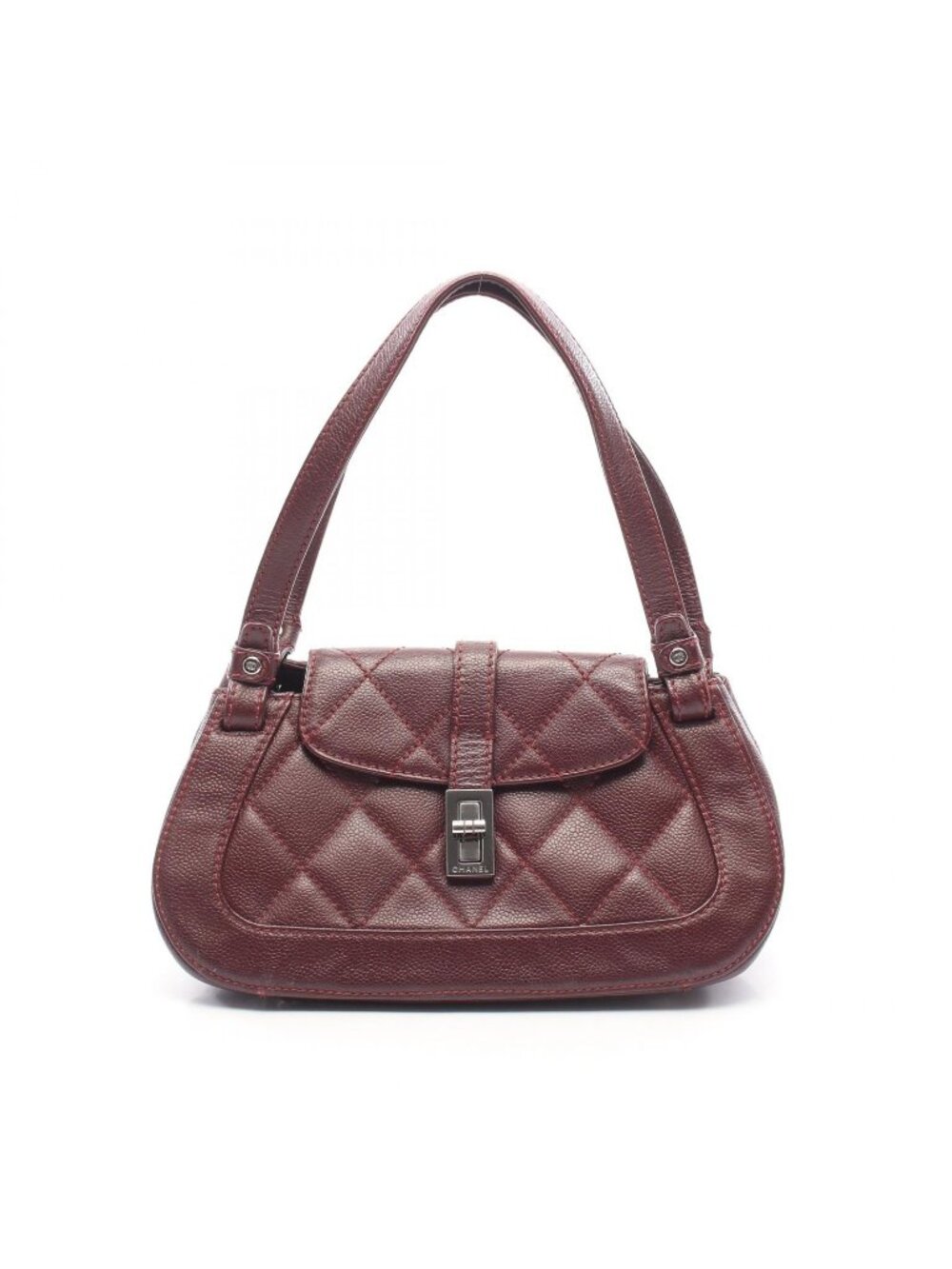Chanel Handbag 2.55 Quilted Burgundy Caviar Leather